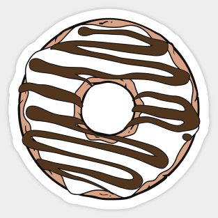 White Donut, Doughnut, Chocolate, Icing, Frosting Sticker